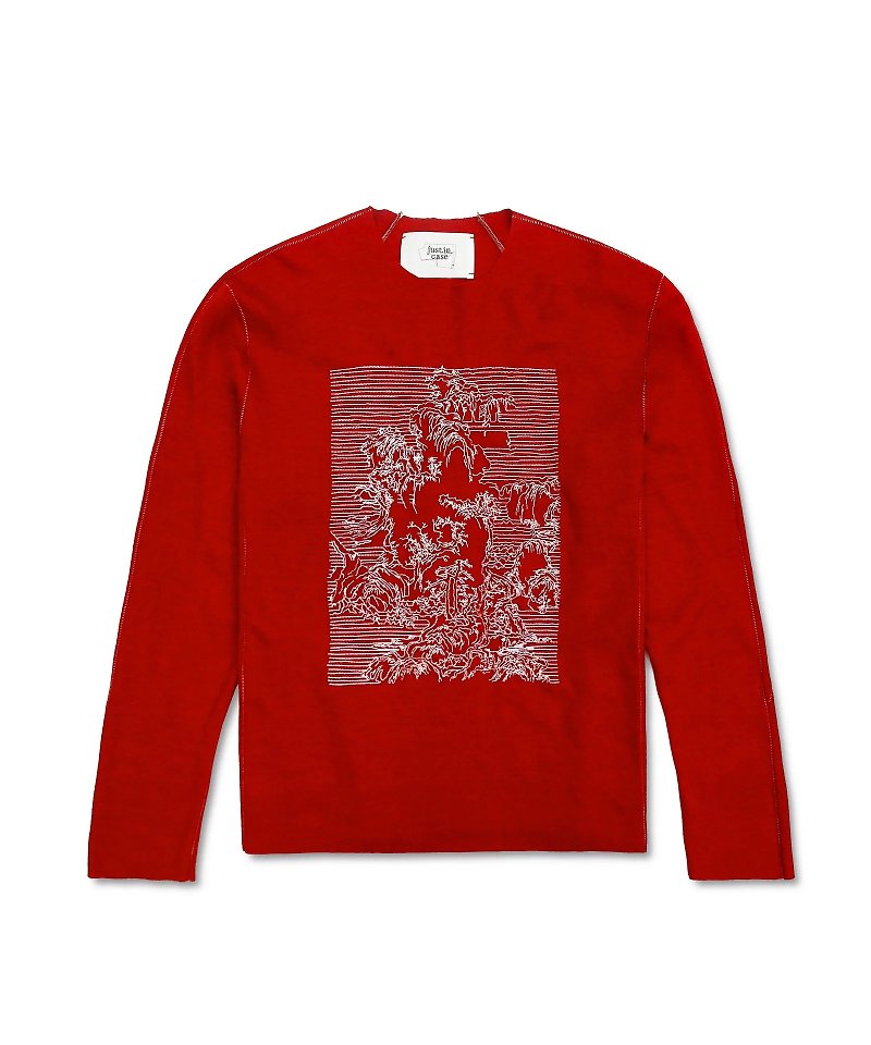Forbidden City joint series early spring long-sleeved top - Men's T-Shirts & Tops - Wool Red