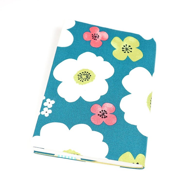 A5 Adjustable Mother's Handbook Cloth Book Cloth Cover - Cloud Big Flower (Green) - Book Covers - Cotton & Hemp Green