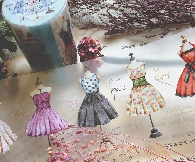 台湾マステ　 sonia 　LADY DRESS Ⅱ 　PETテープ LADY DRESSマットPETテープ（剥離紙付き）8CM - ショップ