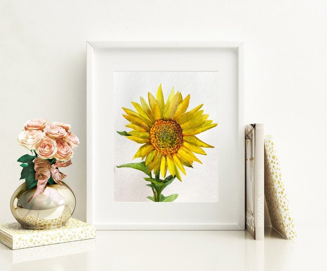 【インテリアアート】花　フラワー　ひまわり　 インテリア　絵画　BAEZ3 絵画 ひまわり 花の絵 インテリア 壁掛け 版画 風水 黄色 玄関