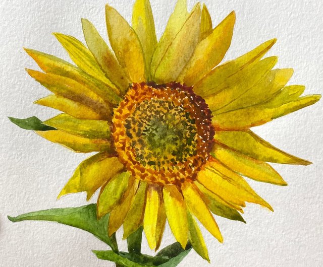 ひまわり - ウォールアート、壁掛け絵、室内装飾、花の絵、水彩