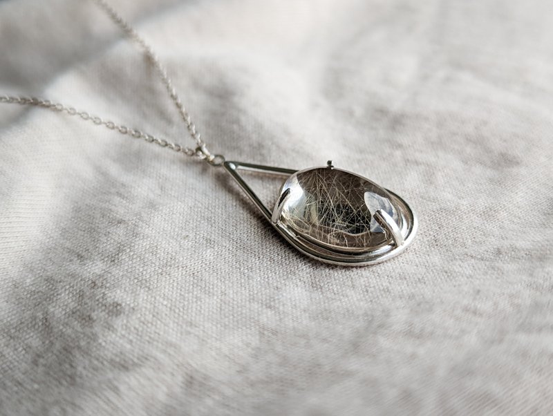 Sterling silver hair crystal necklace - Necklaces - Sterling Silver Silver