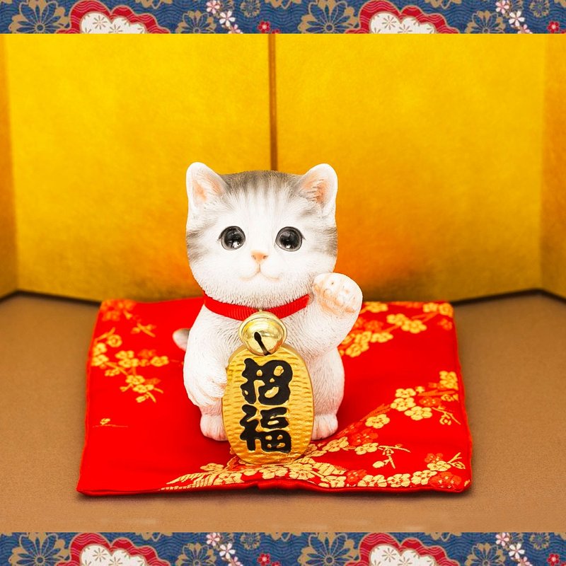 Devarie Maneki Neko Cat Figurine Business Prosperity Protection from Misfortune Protection from Illness Good Fortune Increase in Money Luck Bringing Good Fortune Entrance Restaurant Opening Celebration Birthday Anniversary Christmas New Year Miscellaneous Goods cb039w - ของวางตกแต่ง - เรซิน สีแดง