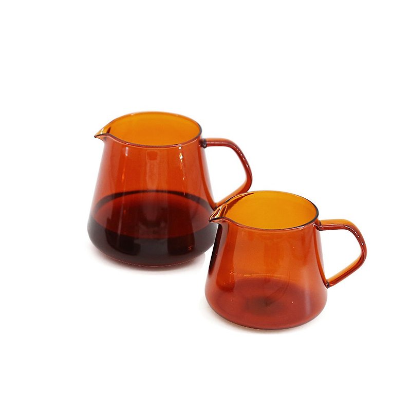 Amber glass jug 300ml/600ml/cone/vintage tone/teapot - Mugs - Glass Brown