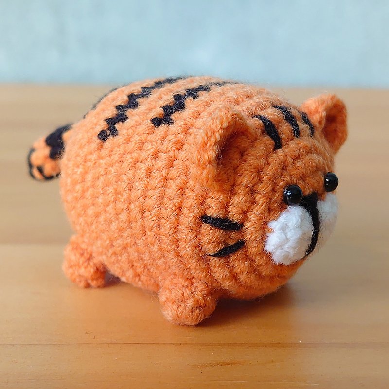 Wool crocheted tiger steamed buns - Stuffed Dolls & Figurines - Other Man-Made Fibers Orange