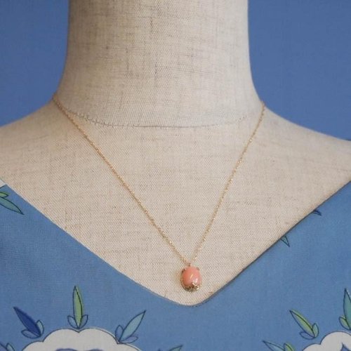 tiara K18 necklace (coral) [FN195] - 設計館Fetiche 項鍊- Pinkoi