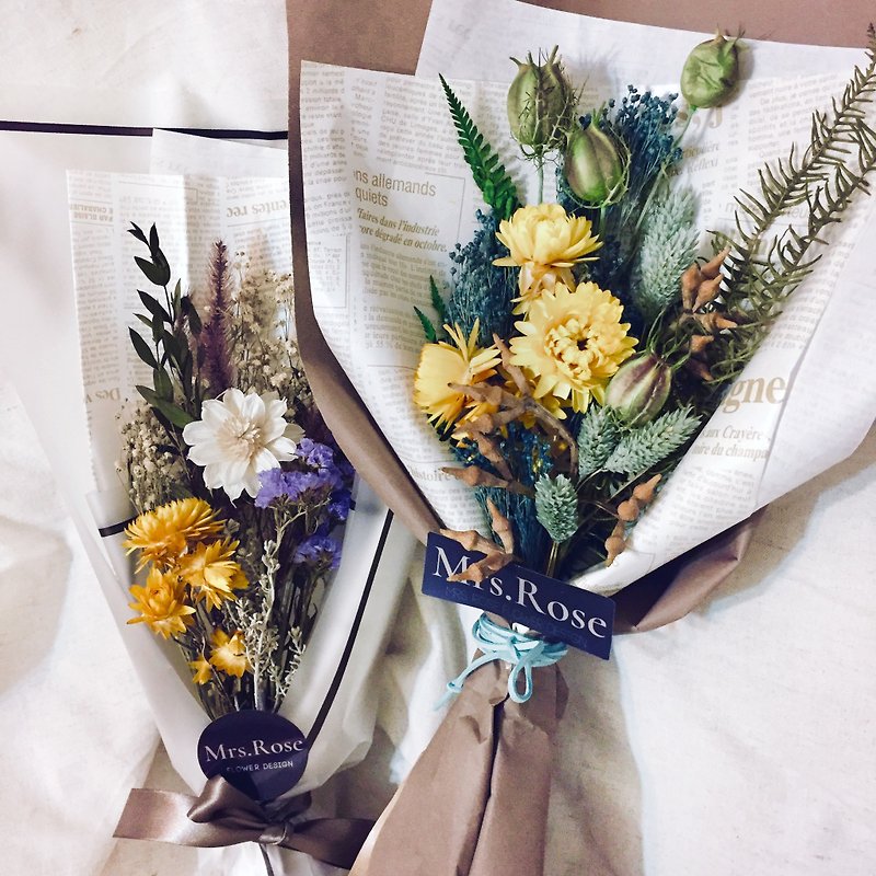 Graduation season/wenqing small bouquet/dry bouquet/graduation bouquet/dry flower - ตกแต่งต้นไม้ - พืช/ดอกไม้ ขาว