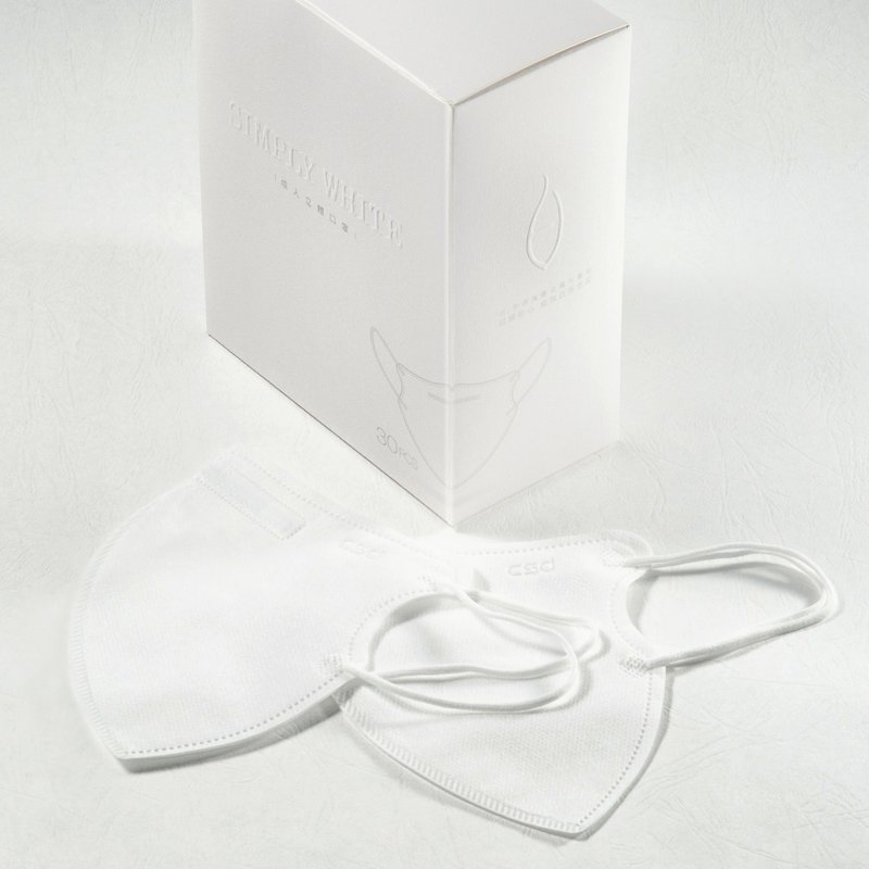 CSD 中衛 醫療口罩-成人立體-3D Simply white 全白 (30片/盒) - 口罩/口罩收納套 - 其他材質 白色