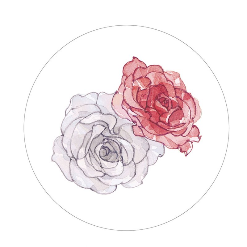 White Rose Vintage Flower Landscaping PET Paper Tape - มาสกิ้งเทป - กระดาษ หลากหลายสี