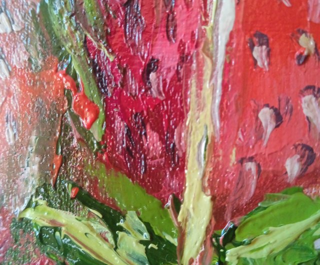 油絵 油彩 油彩画 絵 絵画 【苺の花】 油絵 油彩 油彩画 絵 絵画 【苺の花】 絵画 HR 通販 10294646