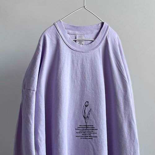 wagdog Garment dye long sleeve t-shirt / lavender / unisex / TULIP