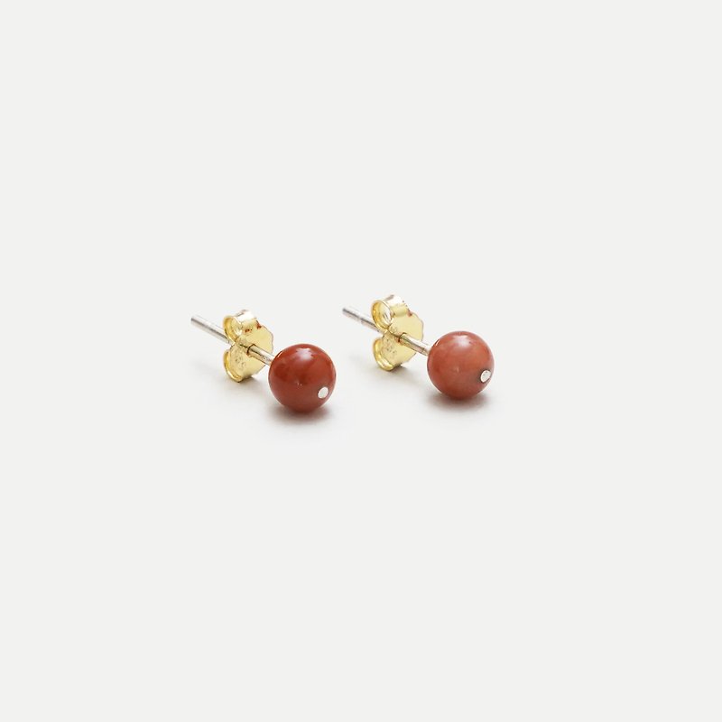 4MM Stud - Earrings & Clip-ons - Semi-Precious Stones Brown