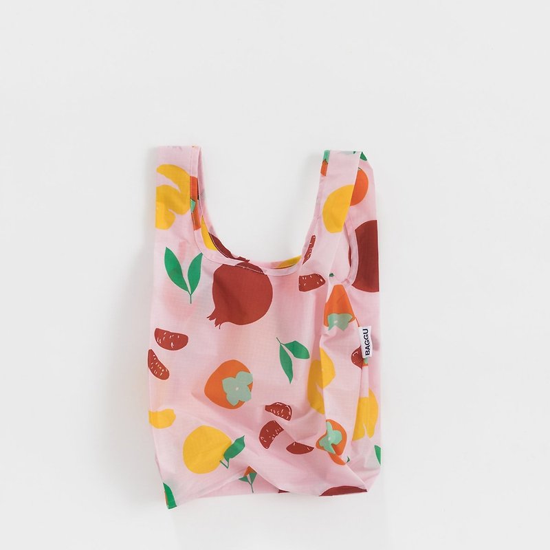BAGGU Eco Storage Shopping Bag - S - Autumn Fruit - กระเป๋าถือ - วัสดุกันนำ้ สึชมพู
