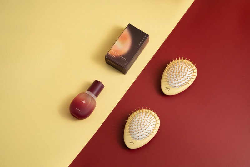 Good luck set | Nothing more than a massage comb - Lucky Yellow (gift with Ray Eagle) + Secret Fruit Oil - Makeup Brushes - Wood 