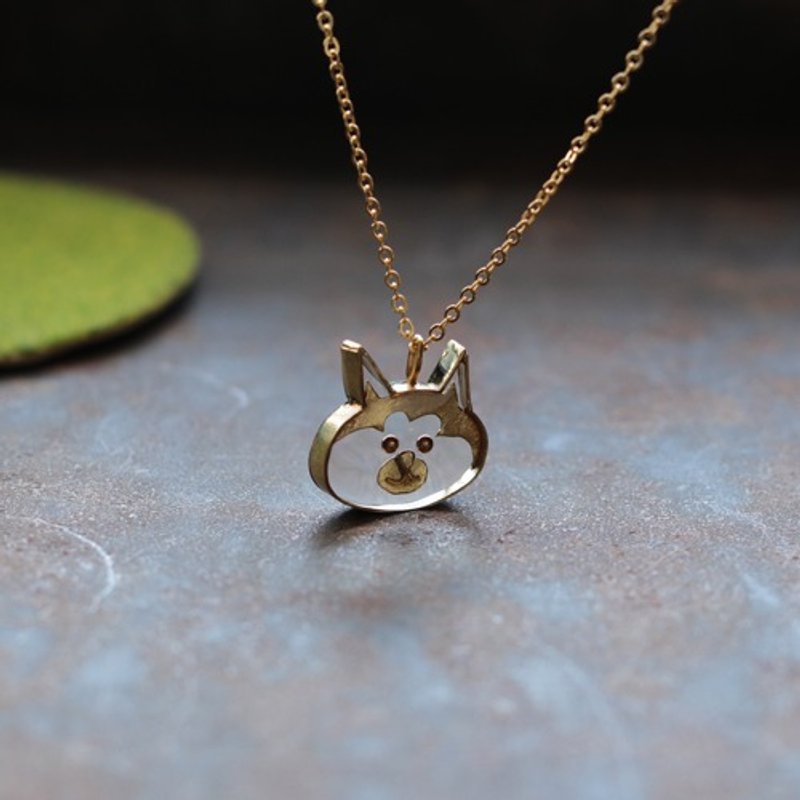 Pre-order Shiba-san | Necklace | N550 - Necklaces - Other Metals Transparent