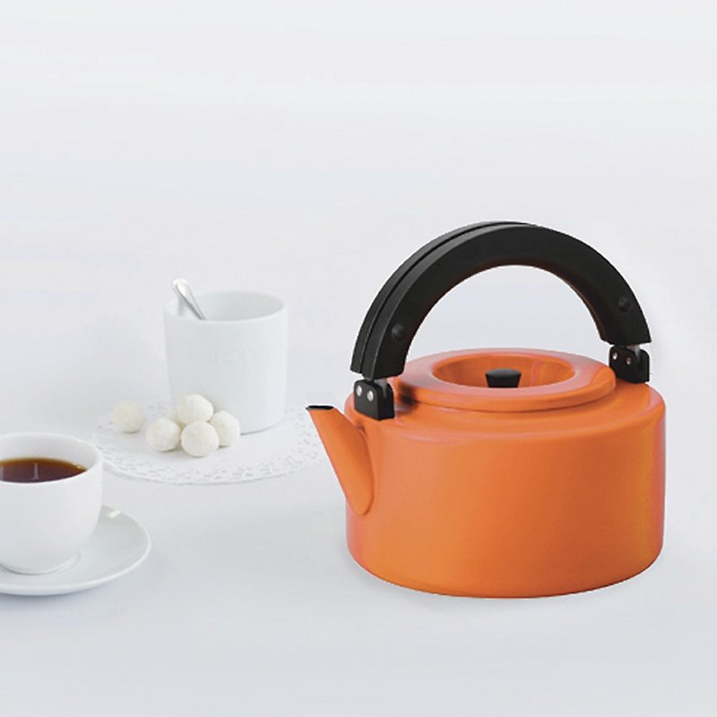 CB Japan Nordic Series Double Tea Pot - Smile Orange - Cookware - Enamel Orange