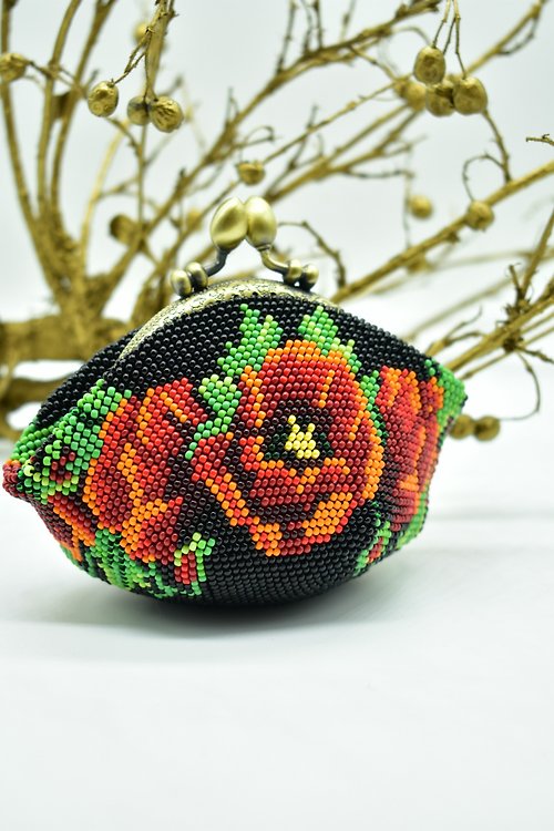 BagsArtDeco Digital Download - PDF - Bead crochet pattern - Beaded coin purse DIY #132-6