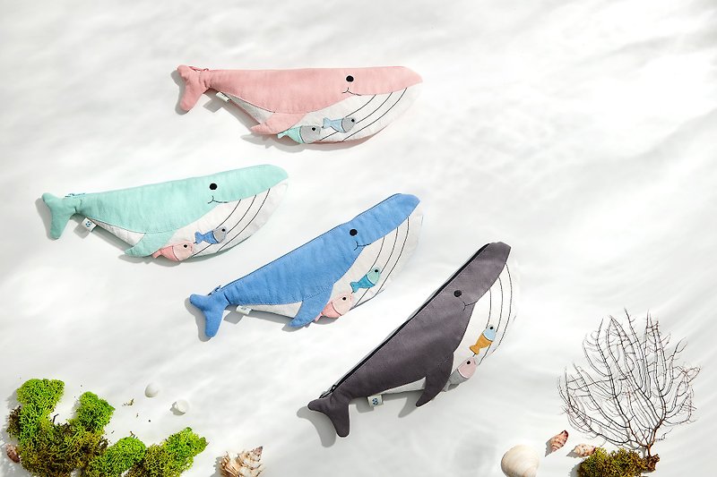 Fun Whales Good Mood Tote Bag - Pencil Cases - Cotton & Hemp Multicolor