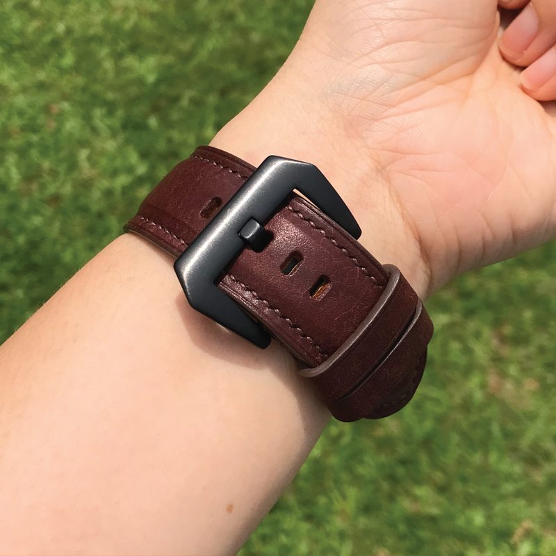 【Apple Watch Strap】Brown Pueblo | Luxury | Handmade Leather in Hong Kong - Watchbands - Genuine Leather Brown