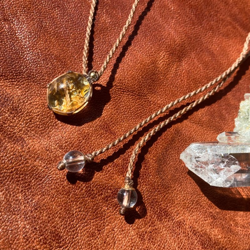 -Tiny earth- ガーデンクォーツマクラメネックレス - 項鍊 - 寶石 咖啡色