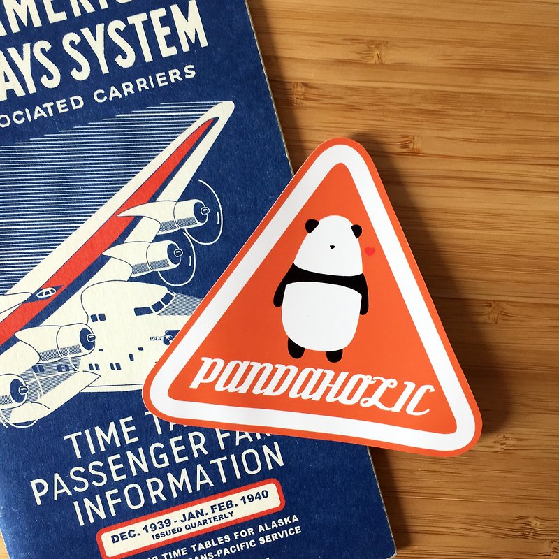 Take Panda with You Luggage Sticker - Pandaholic - Stickers - Waterproof Material Orange