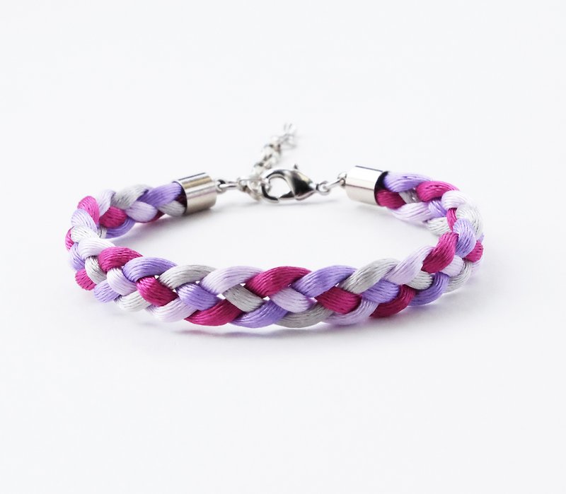 Purple braided bracelet - สร้อยข้อมือ - วัสดุอื่นๆ สีม่วง