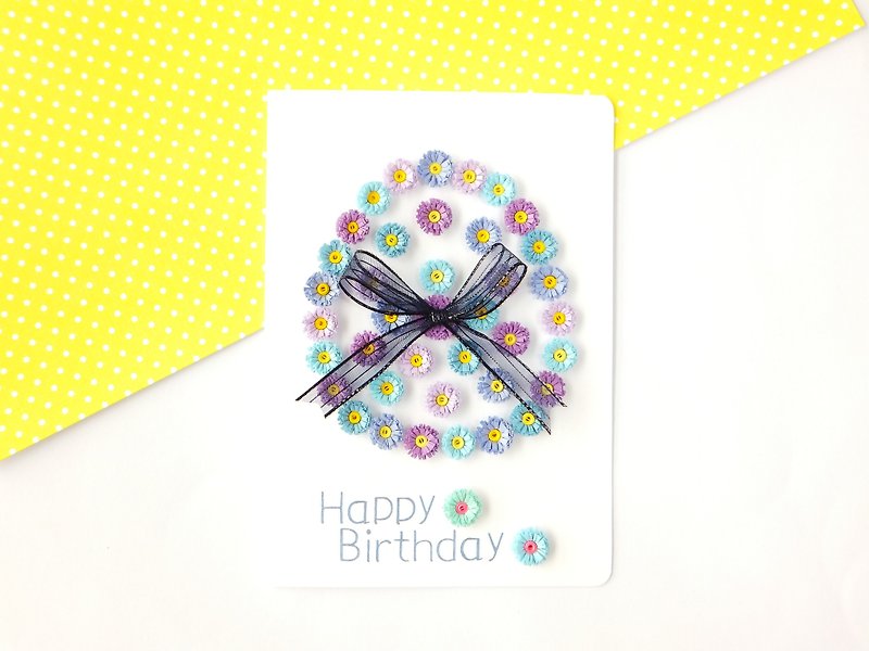 Hand made decorative cards-Birthday card - การ์ด/โปสการ์ด - กระดาษ สีม่วง