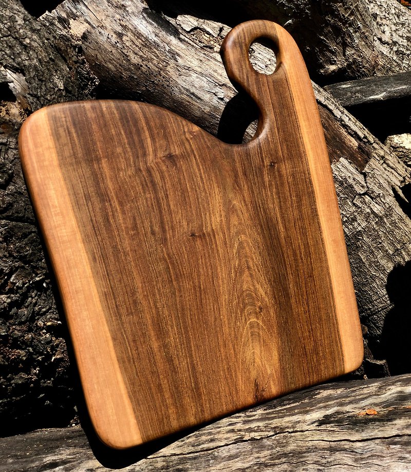 Natural natural shaped log tray / chopping board / plate / Paraguay rosewood - ถาดเสิร์ฟ - ไม้ สีนำ้ตาล