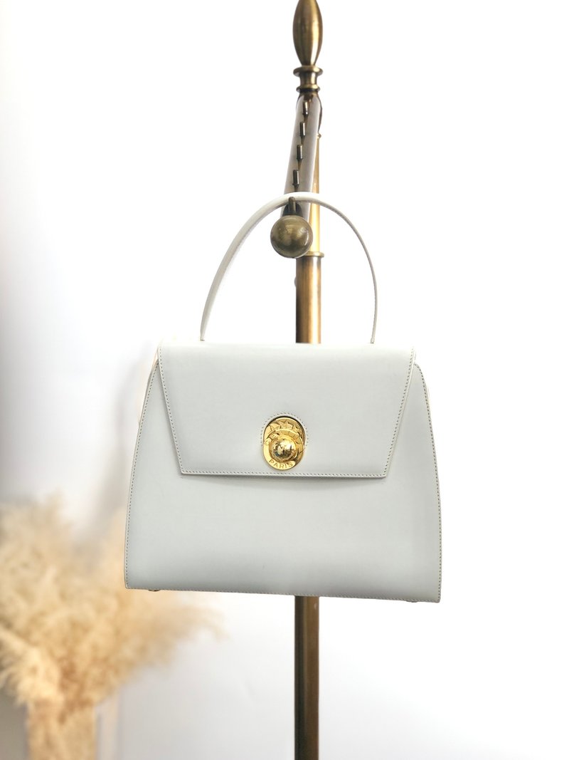 【 日本直送　名牌中古包 】CELINE セリーヌ ハンドバッグ ホワイト スターボール レザー vintage ヴィンテージ オールド 4tutme - 手提包/手提袋 - 真皮 白色