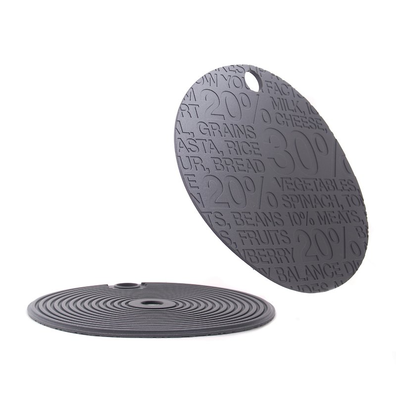 均衡膳食磁力隔熱墊 - 餐桌布/餐墊 - 矽膠 黑色