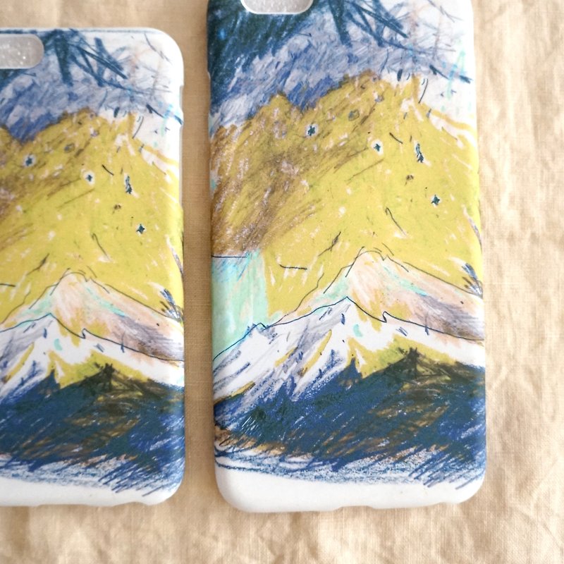 Mountain top star yellow and blue texture mobile phone soft shell iphone11 spot - Phone Cases - Silicone Yellow