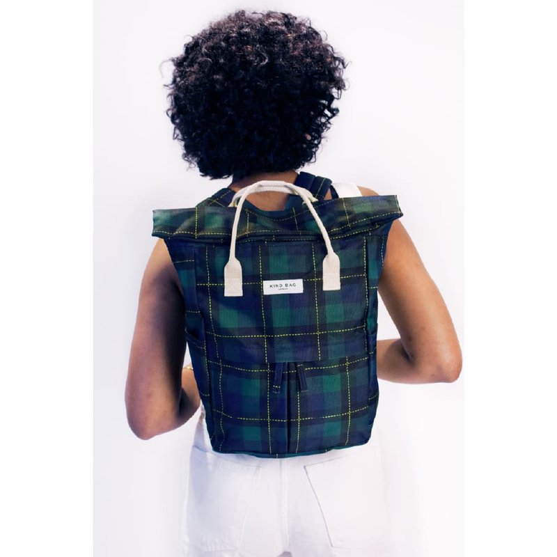 British Kind Bag-backpack-peacock plaid - Backpacks - Eco-Friendly Materials Green