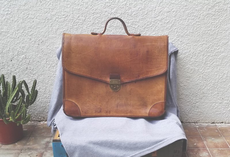Leather bag_B070 - กระเป๋าเอกสาร - หนังแท้ สีนำ้ตาล