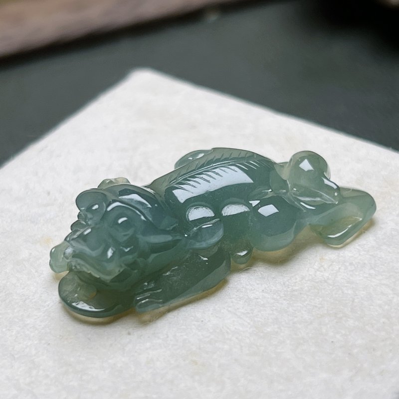 冰種翡翠老虎 | 天然A貨翡翠 | 送禮 - 吊飾/掛飾 - 玉石 透明