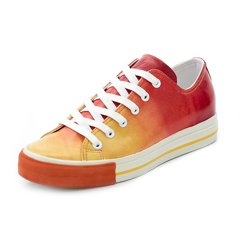 【PATINAS】NAPPA Sneakers – Sunset - รองเท้าลำลองผู้หญิง - หนังแท้ สีส้ม