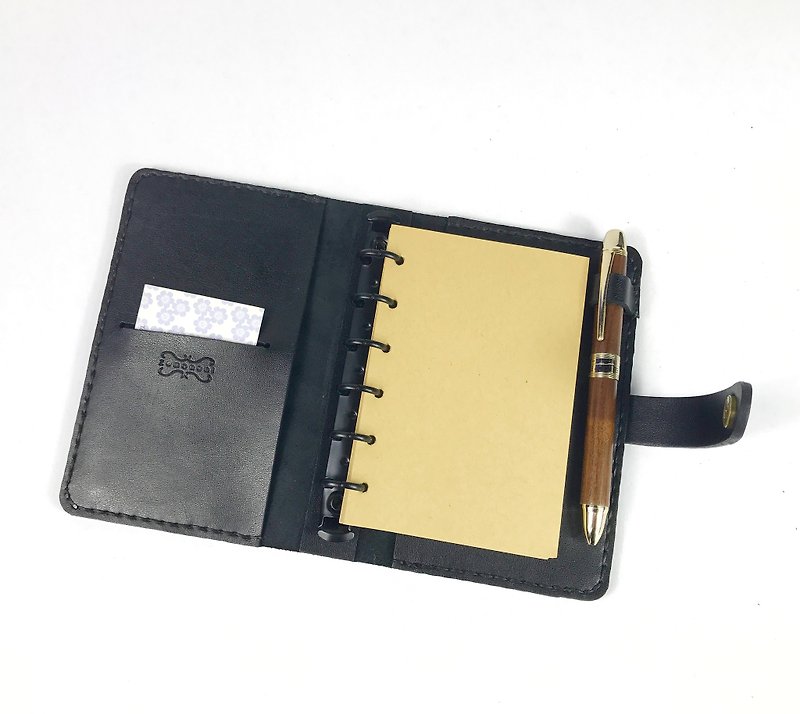 zemoneni A6 size leather traveling agenda - Notebooks & Journals - Genuine Leather Black