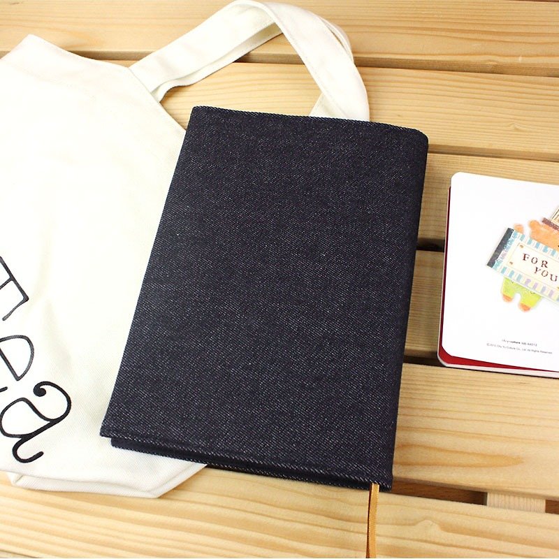 Chuyu A5/25K adjustable denim book jacket/book cover/book cover/multifunctional/with pen holder - ปกหนังสือ - วัสดุอื่นๆ สีดำ
