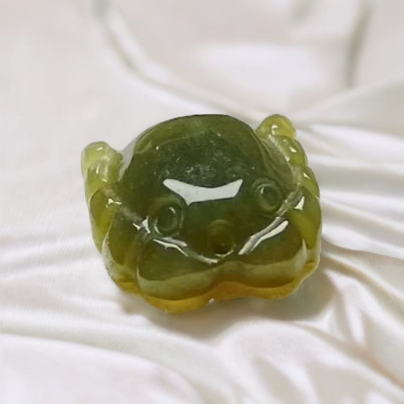 【八方來財】冰種秋香綠螃蟹 | 裸石 | 天然緬甸A貨翡翠 | 送禮 - 金工/飾品 - 玉石 綠色