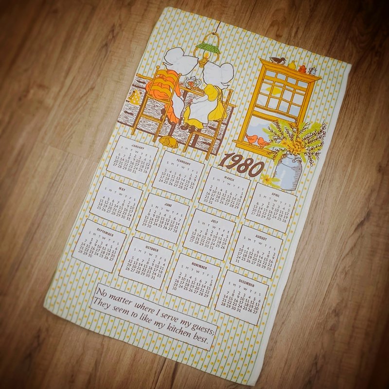 1980アメリカンアーリーキャンバスカレンダーラブリーハウス - ウォールデコ・壁紙 - コットン・麻 多色