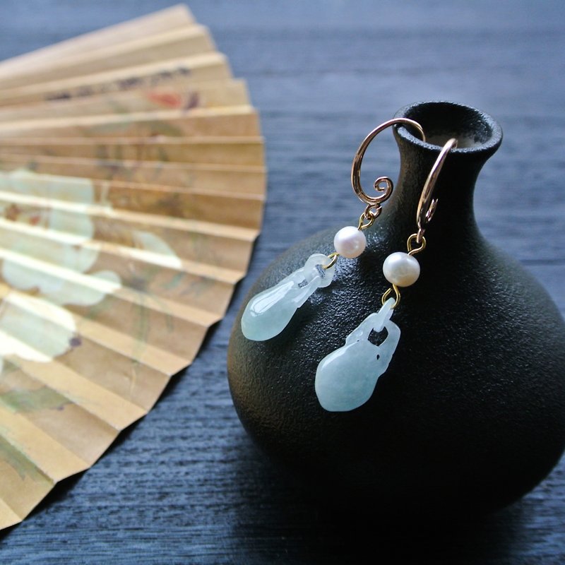 瓶珍兒耳環 - 耳環/耳夾 - 銅/黃銅 綠色