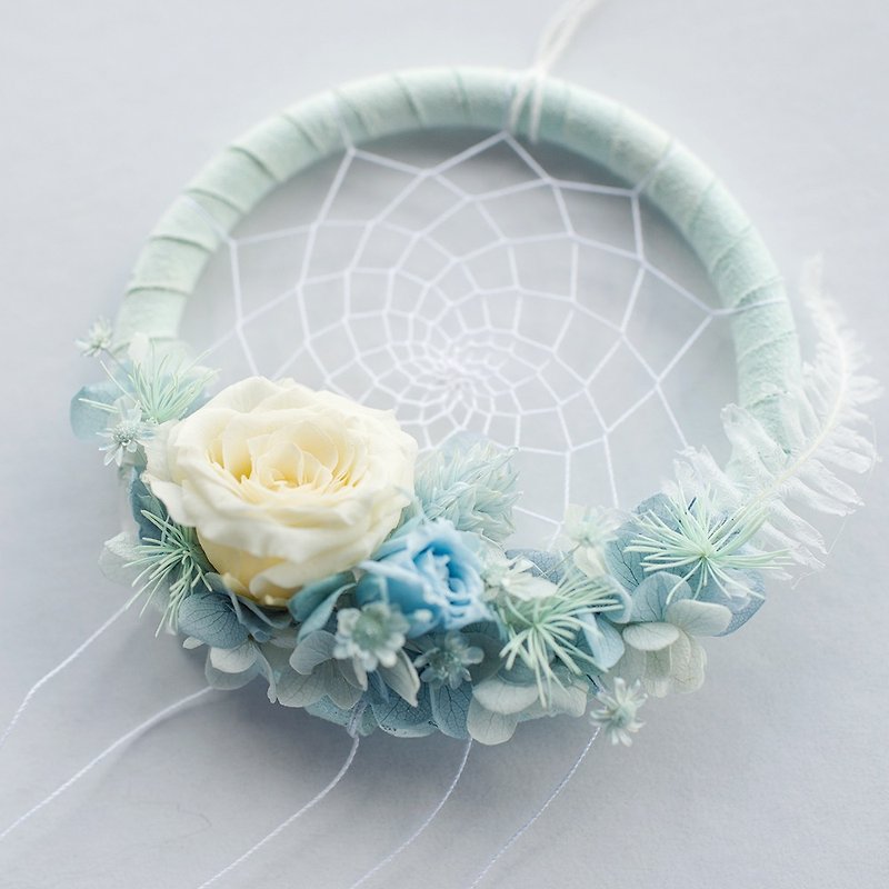 Everlasting Flower Dream Catcher - Dream Fresh Mint Green - Valentine's Day Gifts, Wedding Gifts - Items for Display - Other Materials 