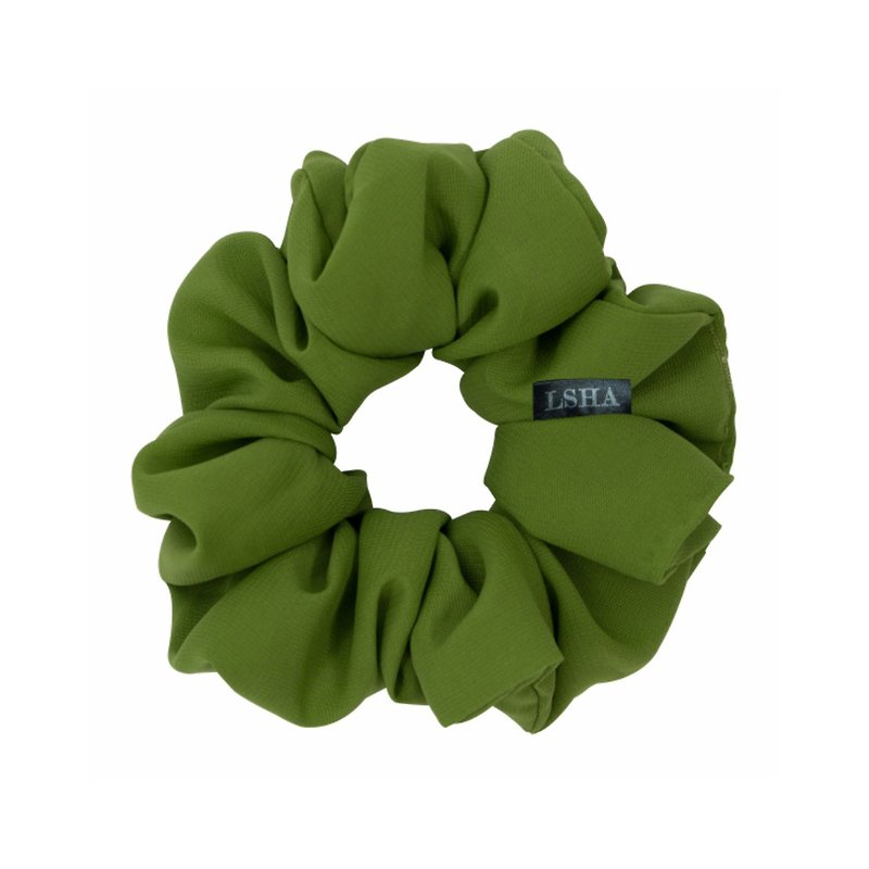 LSHA-Chiffon Scrunchie(Forest Green) - Hair Accessories - Cotton & Hemp Green