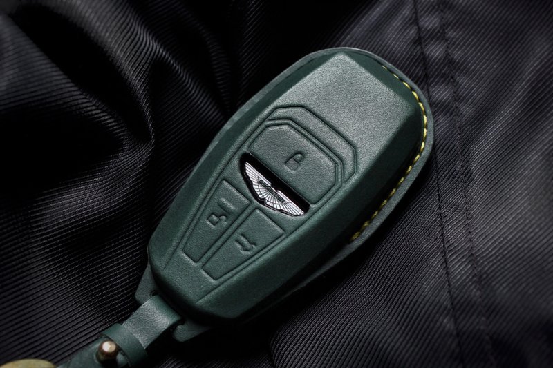 奧斯頓馬丁 Aston Martin DB9 DB11 汽車鑰匙皮套 - 鑰匙圈/鑰匙包 - 真皮 黑色