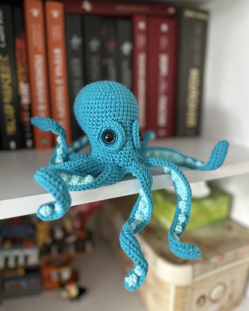 Crochet Octopus Toy, Handmade Amigurumi Plush, Baby Shower Gift, Ocean Animal - 寶寶/兒童玩具/玩偶 - 繡線 多色