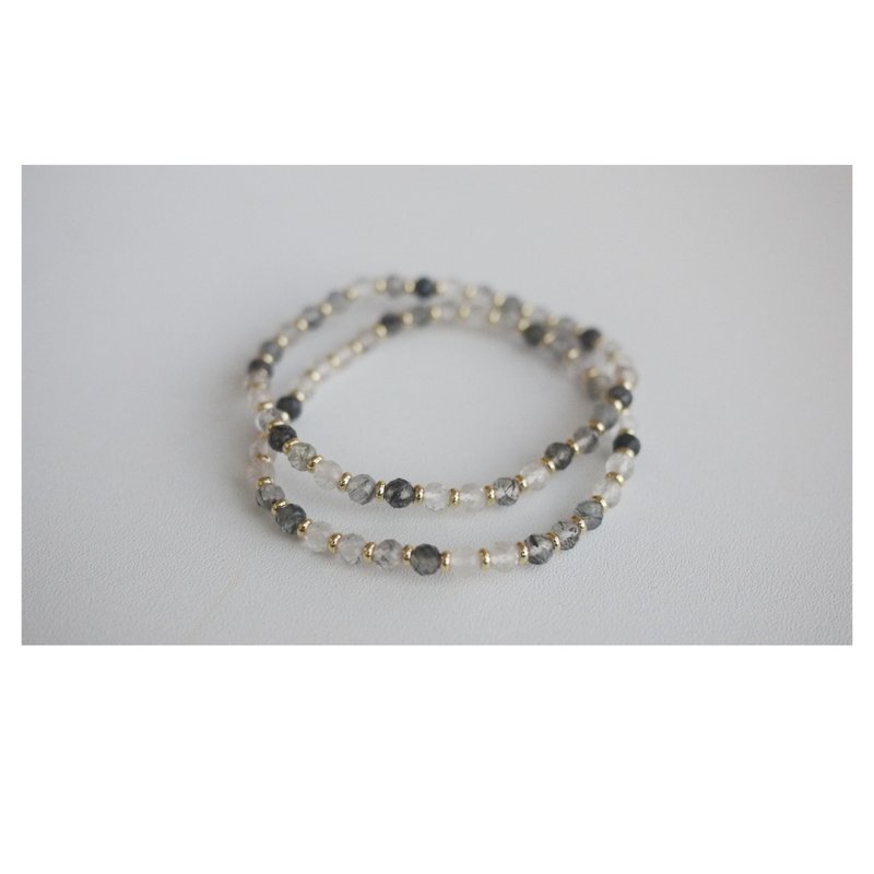 黑髮晶細手串 | 天然石手珠 - 手鍊/手鐲 - 其他材質 多色