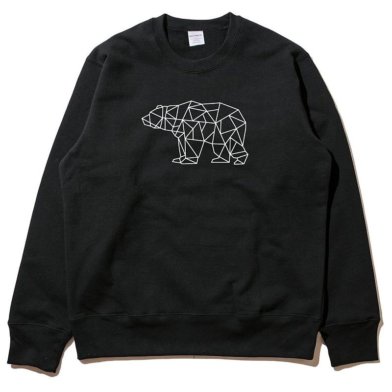 Bear Geometric black sweatshirt - เสื้อยืดผู้ชาย - ผ้าฝ้าย/ผ้าลินิน สีดำ