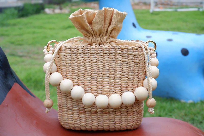 Woven bag, hyacinth woven bag, summer bag, vintage handbag - 手提包/手提袋 - 植物．花 