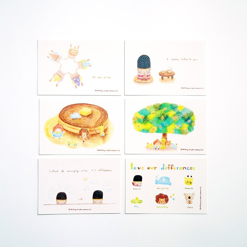 Color Pencil Postcard set - การ์ด/โปสการ์ด - กระดาษ ขาว