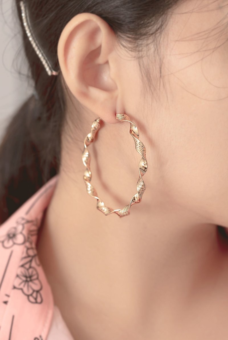 金圈耳環 - 耳環/耳夾 - 純銀 