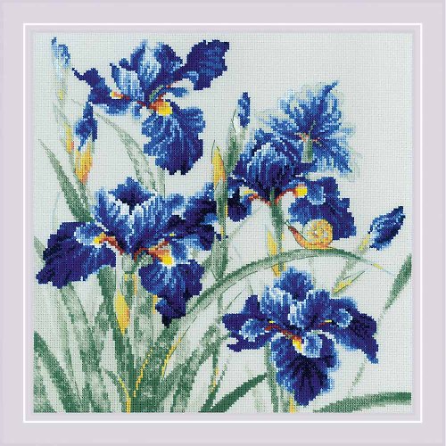 MARUMi刺繡手作 2102 - RIOLIS 十字繡材料包 - 藍色鳶尾花